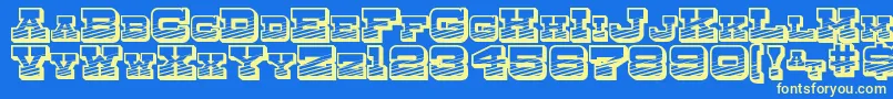 Шрифт DryGoodsEmporiumSmcJl – жёлтые шрифты на синем фоне