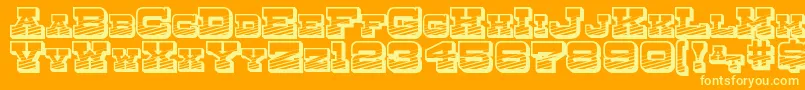 Шрифт DryGoodsEmporiumSmcJl – жёлтые шрифты на оранжевом фоне