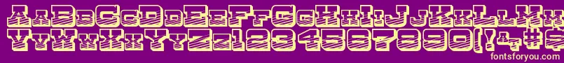 Шрифт DryGoodsEmporiumSmcJl – жёлтые шрифты на фиолетовом фоне