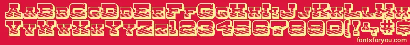フォントDryGoodsEmporiumSmcJl – 黄色の文字、赤い背景