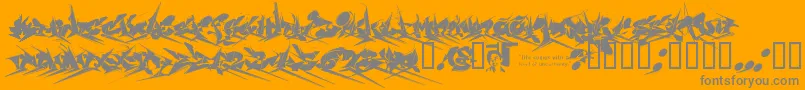 Chasezenjackulator-Schriftart – Graue Schriften auf orangefarbenem Hintergrund
