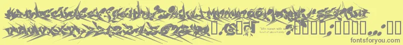 Chasezenjackulator Font – Gray Fonts on Yellow Background