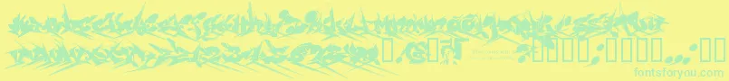 Chasezenjackulator Font – Green Fonts on Yellow Background