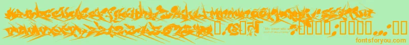 Chasezenjackulator Font – Orange Fonts on Green Background