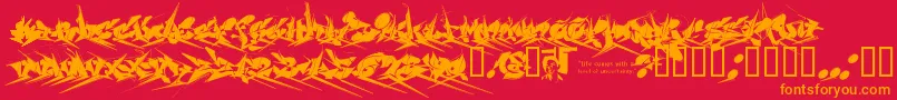 fuente Chasezenjackulator – Fuentes Naranjas Sobre Fondo Rojo