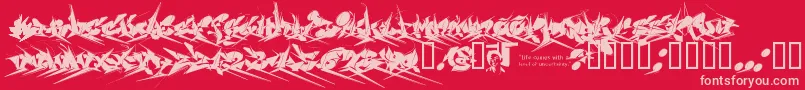Chasezenjackulator Font – Pink Fonts on Red Background