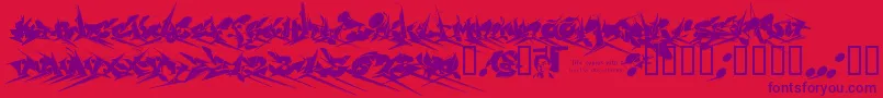 フォントChasezenjackulator – 赤い背景に紫のフォント