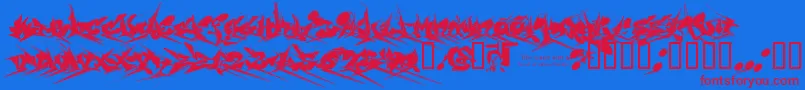 Chasezenjackulator Font – Red Fonts on Blue Background