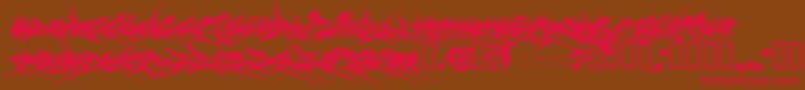 Chasezenjackulator Font – Red Fonts on Brown Background