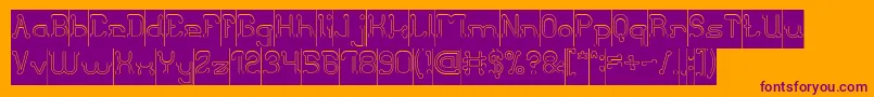 ClubGolfHollowInverse Font – Purple Fonts on Orange Background