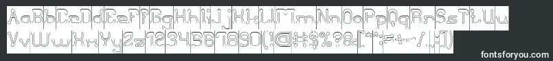 ClubGolfHollowInverse-fontti – valkoiset fontit mustalla taustalla