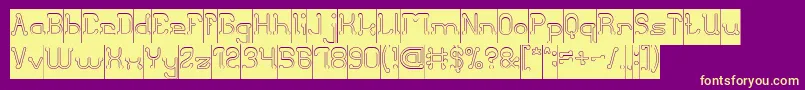 ClubGolfHollowInverse Font – Yellow Fonts on Purple Background