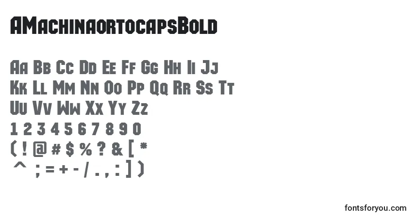 Шрифт AMachinaortocapsBold – алфавит, цифры, специальные символы