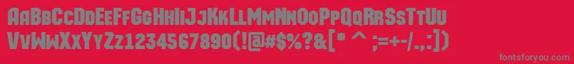 フォントAMachinaortocapsBold – 赤い背景に灰色の文字