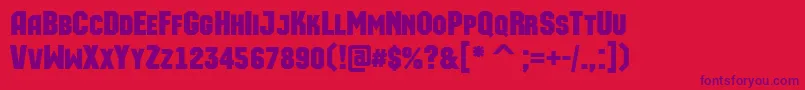 フォントAMachinaortocapsBold – 赤い背景に紫のフォント