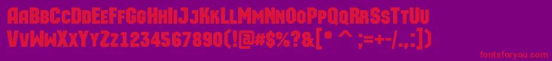 AMachinaortocapsBold Font – Red Fonts on Purple Background