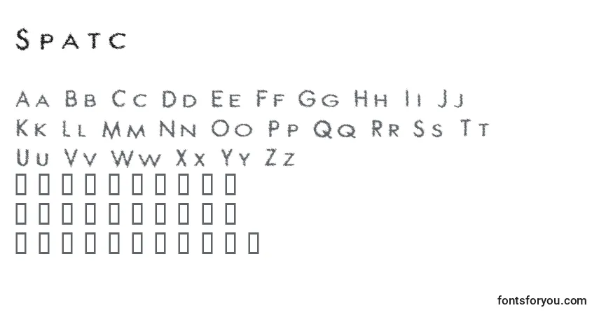 Шрифт Spatc – алфавит, цифры, специальные символы