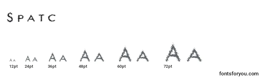 Размеры шрифта Spatc