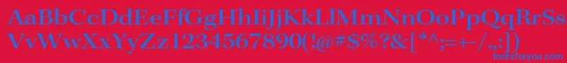 KeplerstdMediumextsubh Font – Blue Fonts on Red Background