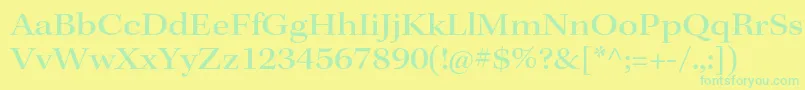 KeplerstdMediumextsubh Font – Green Fonts on Yellow Background