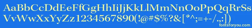 KeplerstdMediumextsubh Font – Yellow Fonts on Blue Background