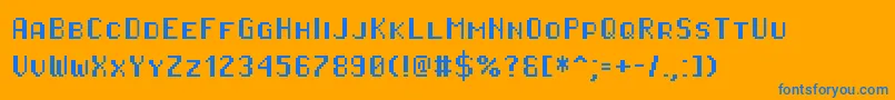 フォントPixeloperatorhbsc – オレンジの背景に青い文字
