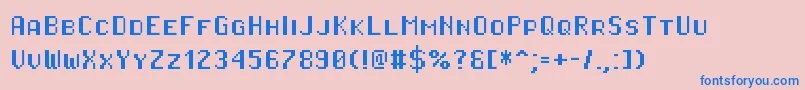 フォントPixeloperatorhbsc – ピンクの背景に青い文字