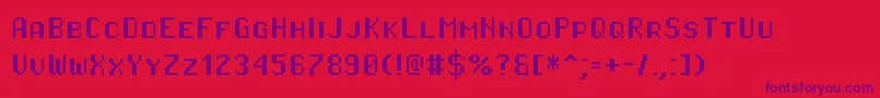 Fonte Pixeloperatorhbsc – fontes roxas em um fundo vermelho