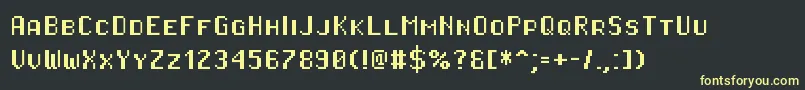 フォントPixeloperatorhbsc – 黒い背景に黄色の文字