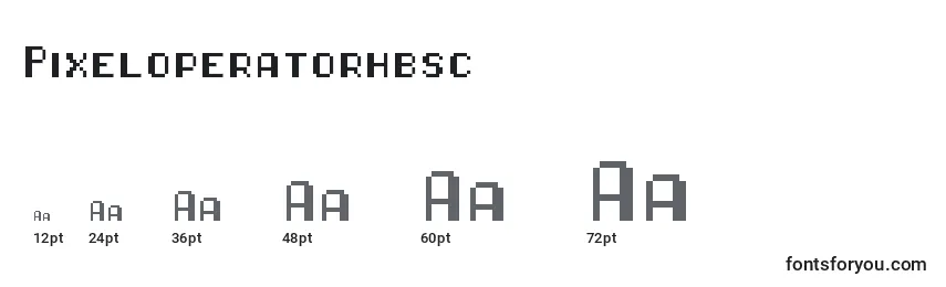 Размеры шрифта Pixeloperatorhbsc
