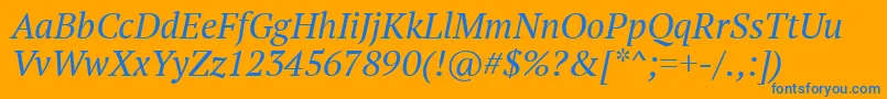 Ptf56f Font – Blue Fonts on Orange Background