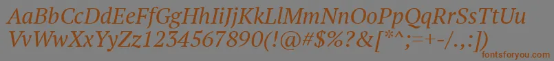 Ptf56f Font – Brown Fonts on Gray Background