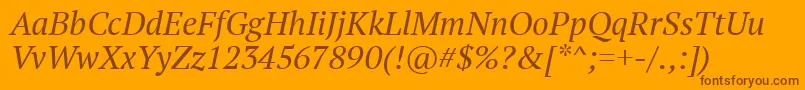 Ptf56f Font – Brown Fonts on Orange Background