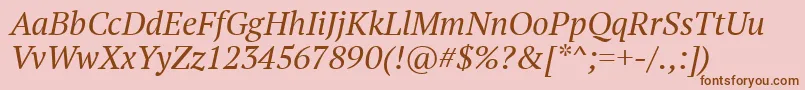 Ptf56f Font – Brown Fonts on Pink Background