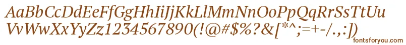 Ptf56f-fontti – ruskeat fontit valkoisella taustalla