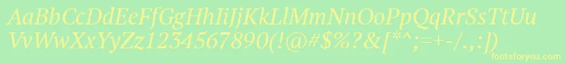 Ptf56f Font – Yellow Fonts on Green Background