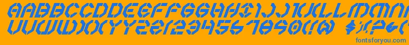 Y3kbi Font – Blue Fonts on Orange Background