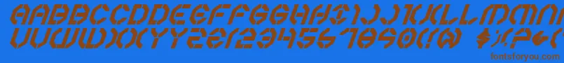 Y3kbi Font – Brown Fonts on Blue Background