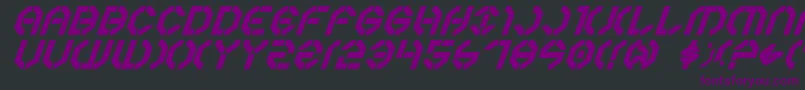 Y3kbi-fontti – violetit fontit mustalla taustalla