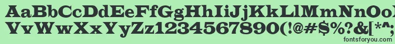 LatinoRegular Font – Black Fonts on Green Background