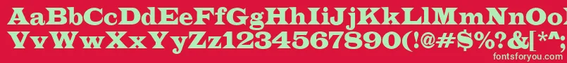 LatinoRegular Font – Green Fonts on Red Background