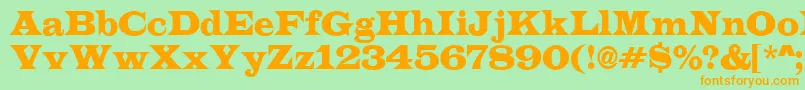 LatinoRegular Font – Orange Fonts on Green Background