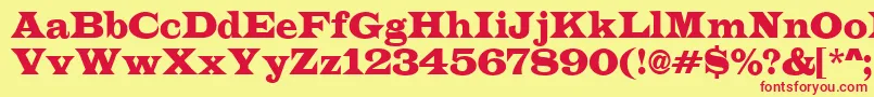 LatinoRegular-Schriftart – Rote Schriften auf gelbem Hintergrund