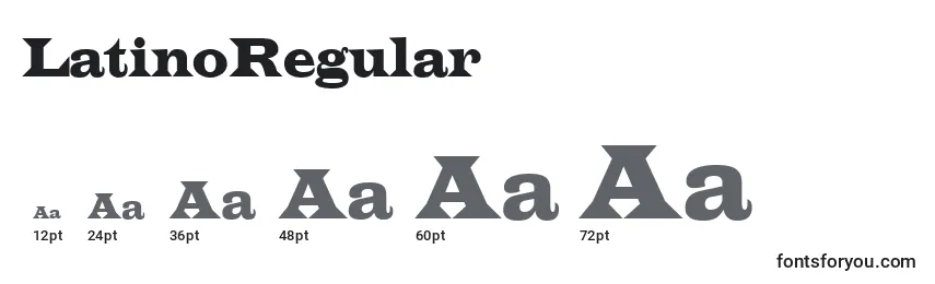 Размеры шрифта LatinoRegular