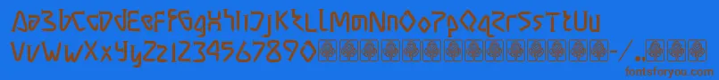 Masra Font – Brown Fonts on Blue Background