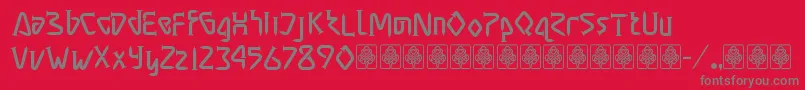 Masra-Schriftart – Graue Schriften auf rotem Hintergrund