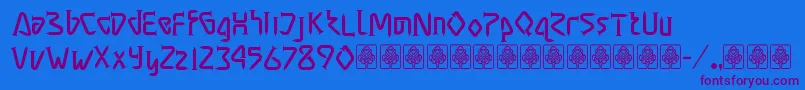 Masra Font – Purple Fonts on Blue Background