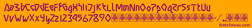 Masra Font – Purple Fonts on Orange Background