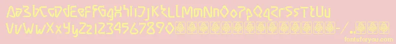 Masra Font – Yellow Fonts on Pink Background