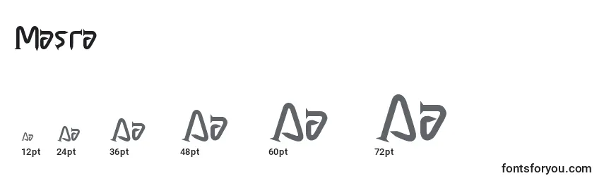 Размеры шрифта Masra